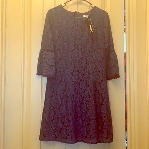 Lace, long sleeve dress.